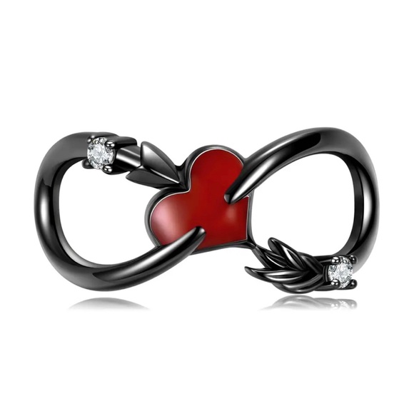 Charm Jewelry - For Pandora - Arrow Through The Heart Infinity Charm